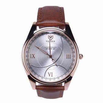 YAZOLE Jam Tangan Pria Quartz Wristwatches 367 - Coffee White  