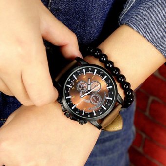 YAZOLE merek jam tangan wanita jam tangan pria jam kuarsa laki-laki kuarsa dunia yzl322z - coklat - ???? ??????  