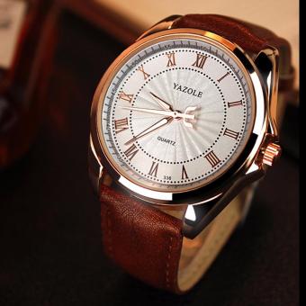 YAZOLE Quartz Watch Men Top Brand Luxury Wristwatch Male Clock Water Resistant Wrist Watch Business Fashion Casual Quartz-watch (White) - intl  
