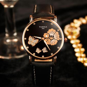 YAZOLE Top Luxury Brand Watches Fashion Women Quartz Watch Female Wristwatches Quartz-watch YZL343H-Black - intl  