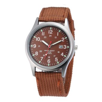 YBC Men Military Watch Quartz Canvas Wristband Sports Army Waterproof Wristwatch - intl  