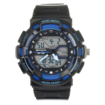 Yika Dual Display Waterproof Light Military Shockproof Watch (Blue)  
