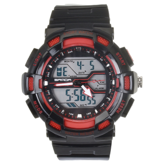 Yika Dual Display Waterproof Light Military Shockproof Watch (Red)  