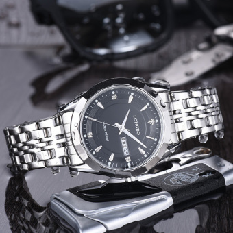 Yika Men Waterproof Stainless Steel Quartz Wrist Watch (Black)  