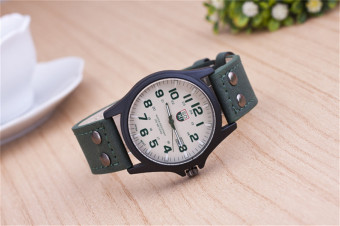 Yika Military Stainless Steel Analog Date Sport Quartz Wrist Watch (White+Green)  