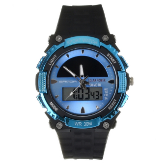 Yika Sports LED Military Solar Powered Wrist Watch (Blue)  