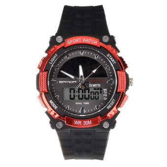 Yika Sports LED Military Solar Powered Wrist Watch (Red)  