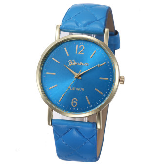 Yika Unisex Casual Geneva Rhinestone Quartz Watch (Blue)  