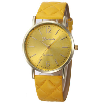 Yika Unisex Casual Geneva Rhinestone Quartz Watch (Yellow)  