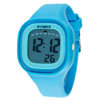 Yika Waterproof women men LED Digital Sports Watches Silicone Sport Quartz Wrist watches (Blue)  