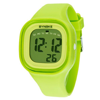 Yika Waterproof women men LED Digital Sports Watches Silicone Sport Quartz Wrist watches (Green)  