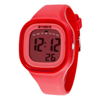 Yika Waterproof women men LED Digital Sports Watches Silicone Sport Quartz Wrist watches (Red)  