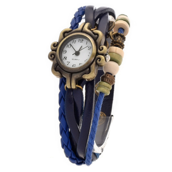 Yika Women Butterfly Bracelet Quartz Wrist Watch (Blue)  
