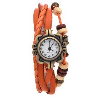 Yika Women Butterfly Bracelet Quartz Wrist Watch (Orange)  