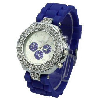 Yika Women's Silicone Strap Watch (Dark Blue)  