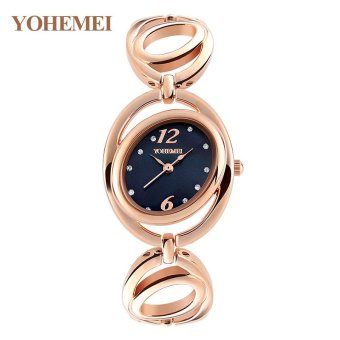 YOHEMEI 0167 Fashion Quartz Watches Ladies Diamond Bracelet Wristwatch Women Casual Watch - Black - intl  