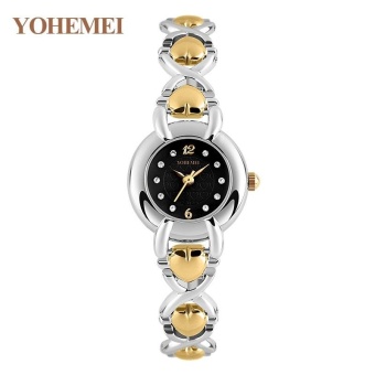YOHEMEI 0190 Women New Fashion Quartz Bracelet Watch Round Dial Watch Ladies Casual Bracelet Wristwatch - Black - intl  
