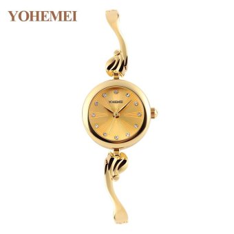 YOHEMEI Brand Ladies Casual Quartz Watch Luxury Watches for Women Alloy Strap 0179 - Gold - intl  