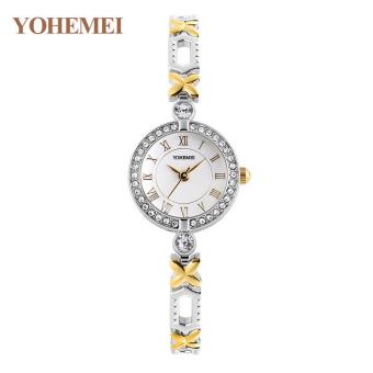 YOHEMEI Fashion Woman Watch Casual Alloy Strap Bracelet Quartz S Ladies Wrist Watches 0178 - White - intl  