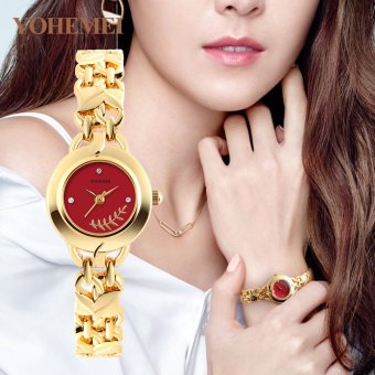 YOHEMEI Ladies Fashion Casual Quartz Wristwatches Women Alloy Strap Bracelet Watch 0178 - Red - intl  