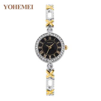 YOHEMEI Ladies Fashion Elegant Bracelet Quartz Watch Women's Classic Diamond Bracelet Watch - Black - intl  