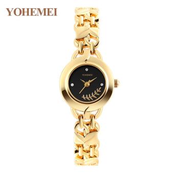 YOHEMEI Ladies Wrist Watches Women Fashion Casual Alloy Strap Bracelet Quartz Wristwatches for Women - Black - intl  