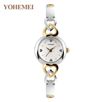 YOHEMEI Luxury Brand Fashion Ladies Waterproof Watch Tungsten Steel Strap Watch Quartz Watch 0194 -White - intl  