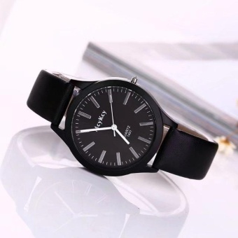 Yumite Korean Fashion Trends Women's Sexuality Men's Woodworking Creative Retro Simple Middle School Student Couple Watch Black Strap Black Dial - intl  