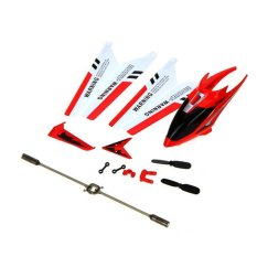 A Set of Replacement Full Spare Parts Head Cover Main Blades Tail Decorations Tail Blades Balance Bar Connect Buckle for Syma S107 /S107G RC Helicopter (Red) - Intl