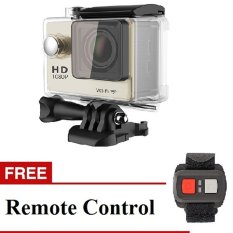 Action Camera T4shops W9 1080P Full HD Wifi 2 inch Screen + Remote - Gold