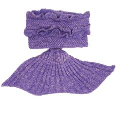 Ai Home Sofa Knitting Mermaid Tail Blankets With flouncing Air Conditioning Blanket (Purple) - Intl