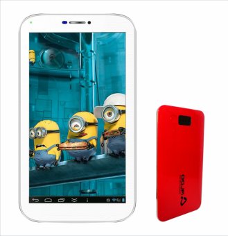 Aldo Tablet Aldo T33 Putih + Power Bank - Merah