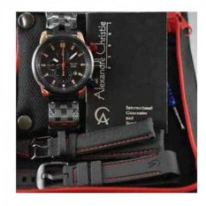 Alexandre Christie 6163 - Jam Tangan Pria - AC 6163 - Rose Gold Black - Stainless Steel - Anti Air