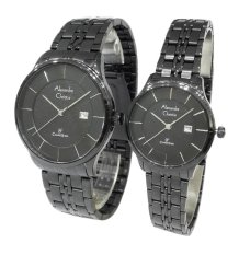 Alexandre Christie 8472LMDBIPBA Classic Steel Couple Series - Black