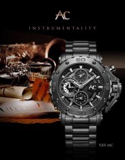 Alexandre Christie 9205 Hitam - Jam Tangan Pria - Stainless stell - Hitam