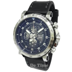 Alexandre Christie AC6429S-C Jam Tangan Pria Strap Leather Silver Hitam