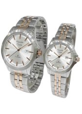 Alexandre Christie Classic Steel Couple Series 8402LMDBTRSL Jam Tangan Pasangan - Silver Gold