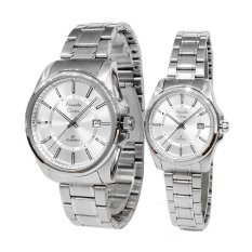 Alexandre Christie Classic Steel Couple Series 8502LMDBSSSL Jam Tangan Pasangan - Silver
