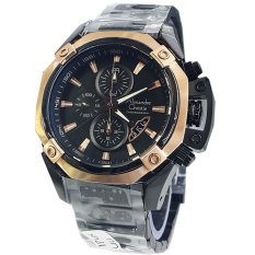 Alexandre Christie - Jam Tangan Pria - Strap Stainles Steel - Hitam Rosegold - AC6225 MC