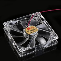 Allwin 12cm PC Computer Clear Case Quad 4 LED Light 9-Blade CPU Cooling Fan 12V Blue (Intl)