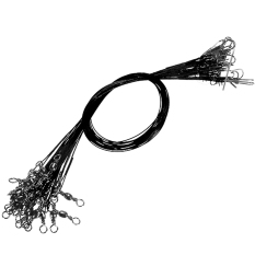 Allwin 72pcs Fishing Line Connector Rolling Swivel Stainless Steel Spinner Wire Black