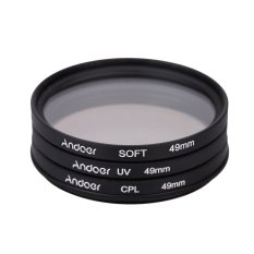 Andoer 49mm UV+CPL+SOFT Circular Filter Kit Circular Polarizer Filter Soft Focus Effect Diffuser with Bag for Nikon Canon Pentax Sony DSLR Camera (Intl)