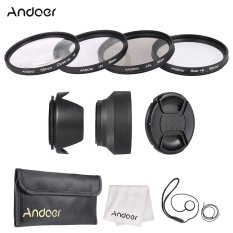 Andoer 55mm Lens Filter Kit (UV + CPL + Star+8 + Close-up+4 ) with Lens Cap + Lens Cap Holder + Tulip & Rubber Lens Hoods + Cleaning Cloth (Intl)