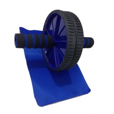 Anekaimportdotcom Double Wheel Gym / AB Roller Fitnes Exerciser / Yoga Roller / Pilates Roller - Biru