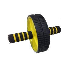 Anekaimportdotcom Double Wheel Gym / AB Roller Fitnes Exerciser / Yoga Roller / Pilates Roller - Kuning