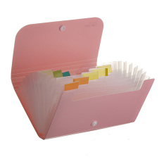 Autoleader File Document Bag Pouch Bills Receipts Folder Card Holder Organizer Fastener Pink (Intl)