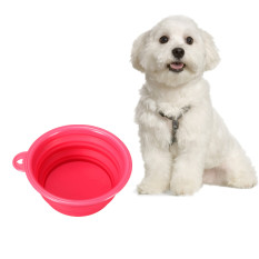 Autoleader Portable Pet Folding Dog Cat Feeding Water Food Holder Collapsible Bowl Travel Red (Intl)