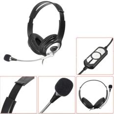 Autoleader USB Stereo Headphone Gaming Headset Earphone with MIC for PC Laptop Notebook (Black) (Intl)