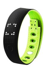 B17 Bluetooth 4.0 LED Smart Bracelet Sports Activity Wristband Watch Cell Phone Mate with Pedometer Sleep Monitor Calories Detection and Remote Camera for iPhone 5S 6 Plus HTC One M8 Sony Z3 Huawei Samsung Galaxy Note 5 Green - Intl