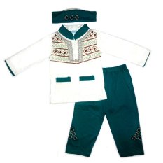 Baby Talk Baju Koko Bayi Bordir - Baju Setelan Muslim Anak Laki - Laki - Hijau